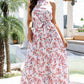 Floral Halter Neck Belted Maxi Dress