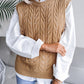 Round Neck Openwork Capped Sleeve Sweater Vest
