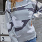 Camouflage Destroyed Hem Sweater