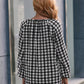 Plaid Tie Neck Long Sleeve Blouse