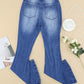 Distressed Flare Leg Jeans with Pockets