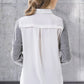 Two-Tone Button Front Spliced Shirt