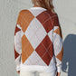 Argyle Dropped Shoulder Knit Top