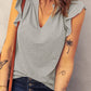 Butterfly Sleeve Notched Neck Top