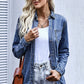 Distressed Snap Down Denim Jacket