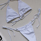 Side Tie Halter Neck Backless Bikini Set