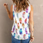 Leaf Print Scoop Neck Tank