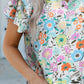 Floral Layered Flutter Sleeve Blouse