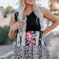 Leopard Floral Color Block V-Neck Tank Top