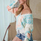 Tie-Dye V-Neck Long Sleeve Sweater
