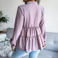 Frill Trim Balloon Sleeve Babydoll Top