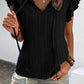 Textured Tie Neck Butterfly Sleeve Blouse