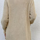Ribbed Trim Longline Cardigan with Pockets