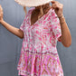 Bohemian Tie Front Peplum Top