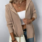 Zip-Up Drawstring Detail Hooded Cardigan