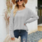 Scalloped Boat Neck Openwork Tunic Sweater