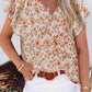 Floral V-Neck Flutter Sleeve Blouse