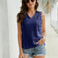 Lace Scalloped Keyhole V-Neck Tank
