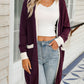 Contrast Dropped Shoulder Ribbed Trim Cardigan