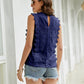 Lace Scalloped Keyhole V-Neck Tank