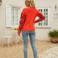 Printed Dropped Shoulder Round Neck Sweater