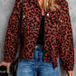 Leopard Print Raw Hem Jacket