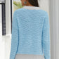 Contrast Trim Popcorn Knit Sweater