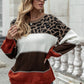 Color Block Ribbed Trim Knit Pullover