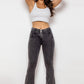 Two-Button Flare Jeans