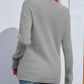 Cutout Ribbed Trim Tunic Sweater