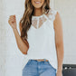 Lace Yoke Round Neck Tank