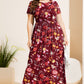 Plus Size Printed Round Neck Short Sleeve Maxi Dress
