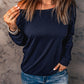 Boat Neck Long Sleeve Sweatshirt