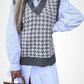 Houndstooth Pattern Sweater Vest