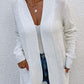 Ribbed Trim Longline Cardigan with Pockets