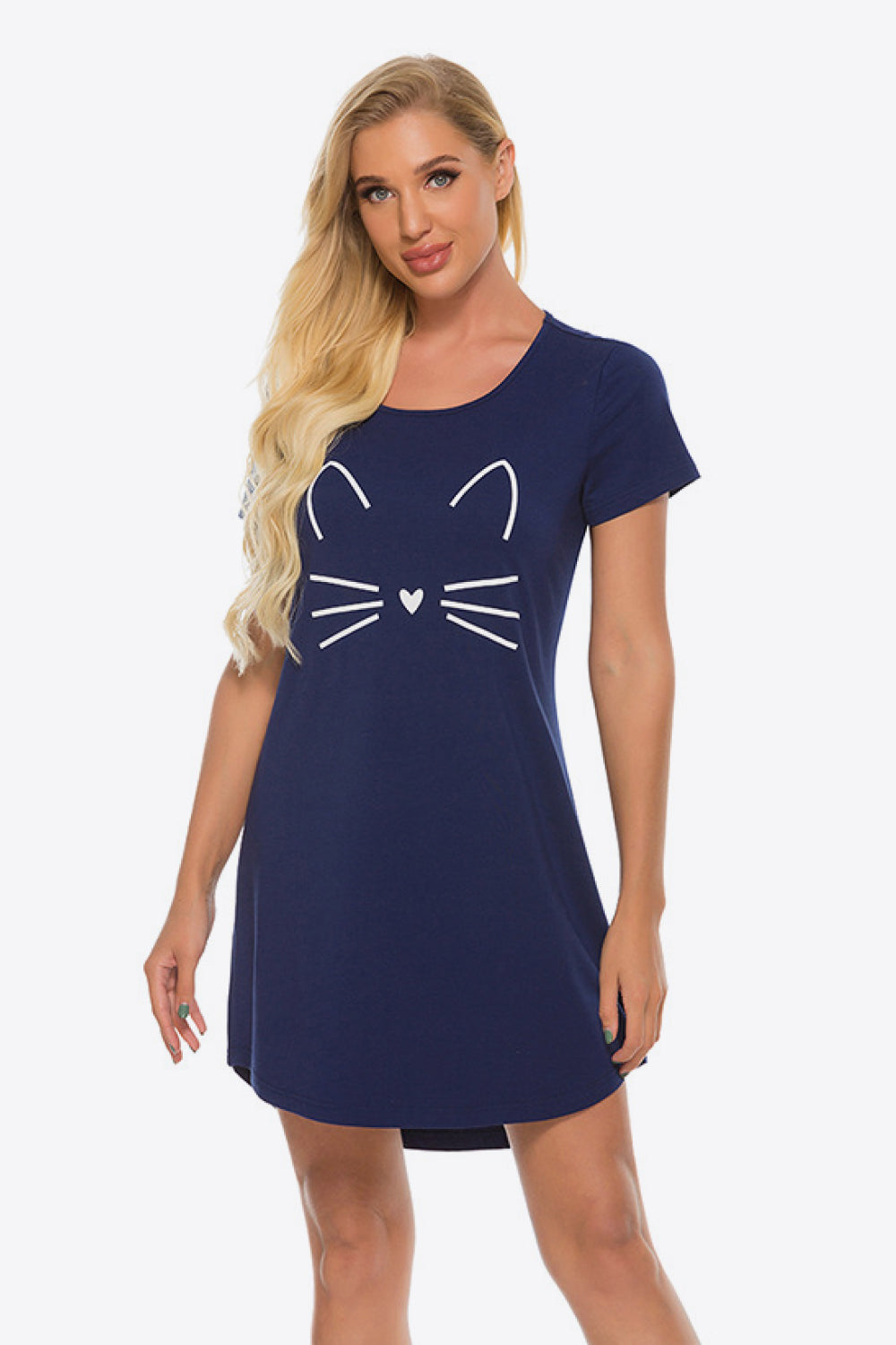 Animal Graphic Round Neck T-Shirt Dress