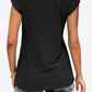 Eyelet Contrast V-Neck Tee