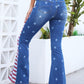 Full Size US Flag Slit Flare Jeans