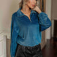 Quarter-Zip Collar Drop Shoulder Top