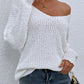 Rib-Knit V-Neck Tunic Sweater