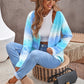 Tie-Dye Cable-Knit Raglan Sleeve Open Front Cardigan