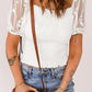 Smocked Spliced Lace Frill Trim Top