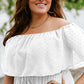 Plus Size Swiss Dot Off-Shoulder Tiered Dress