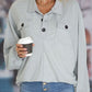 Full Size Half Button Collared Neck Long Sleeve Sweatshirt