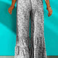 Printed Ruffled Wide Leg Pants