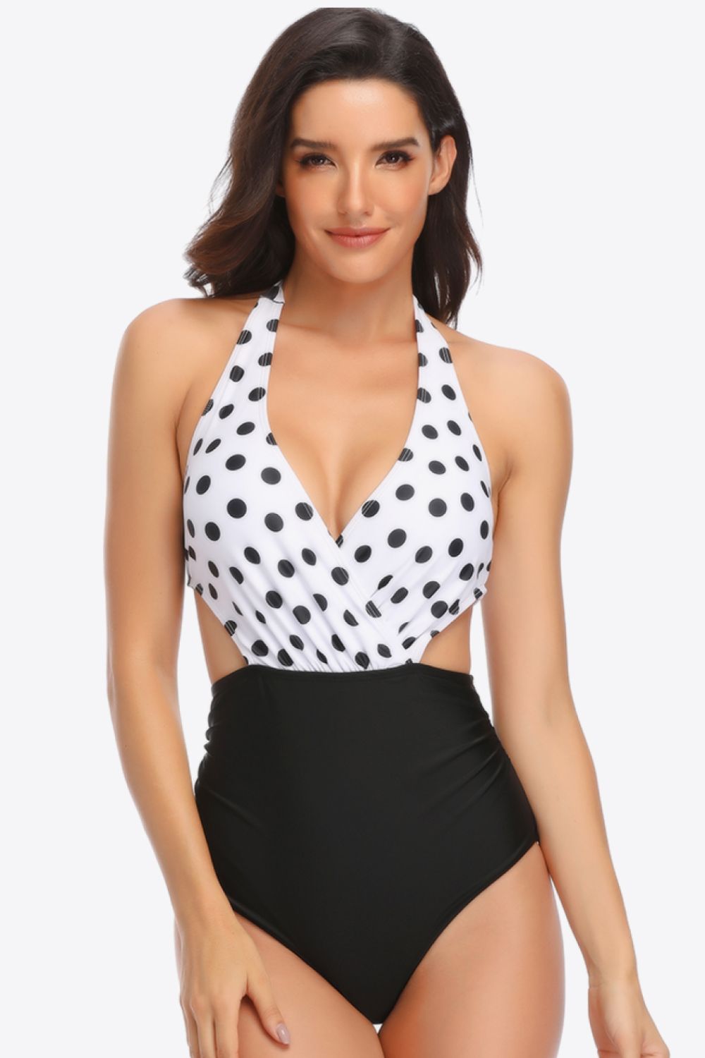 Tie Back Halter Neck One-Piece Swimsuit