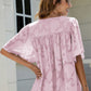 Applique Frill Trim Flutter Sleeve Blouse