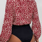 Leopard Print Bubble Sleeve Bodysuit