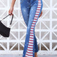 Full Size US Flag Slit Flare Jeans