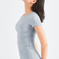 Ruched Round Neck Sports Top